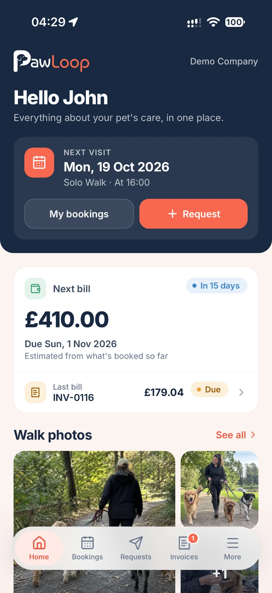 PawLoop clients on mobile